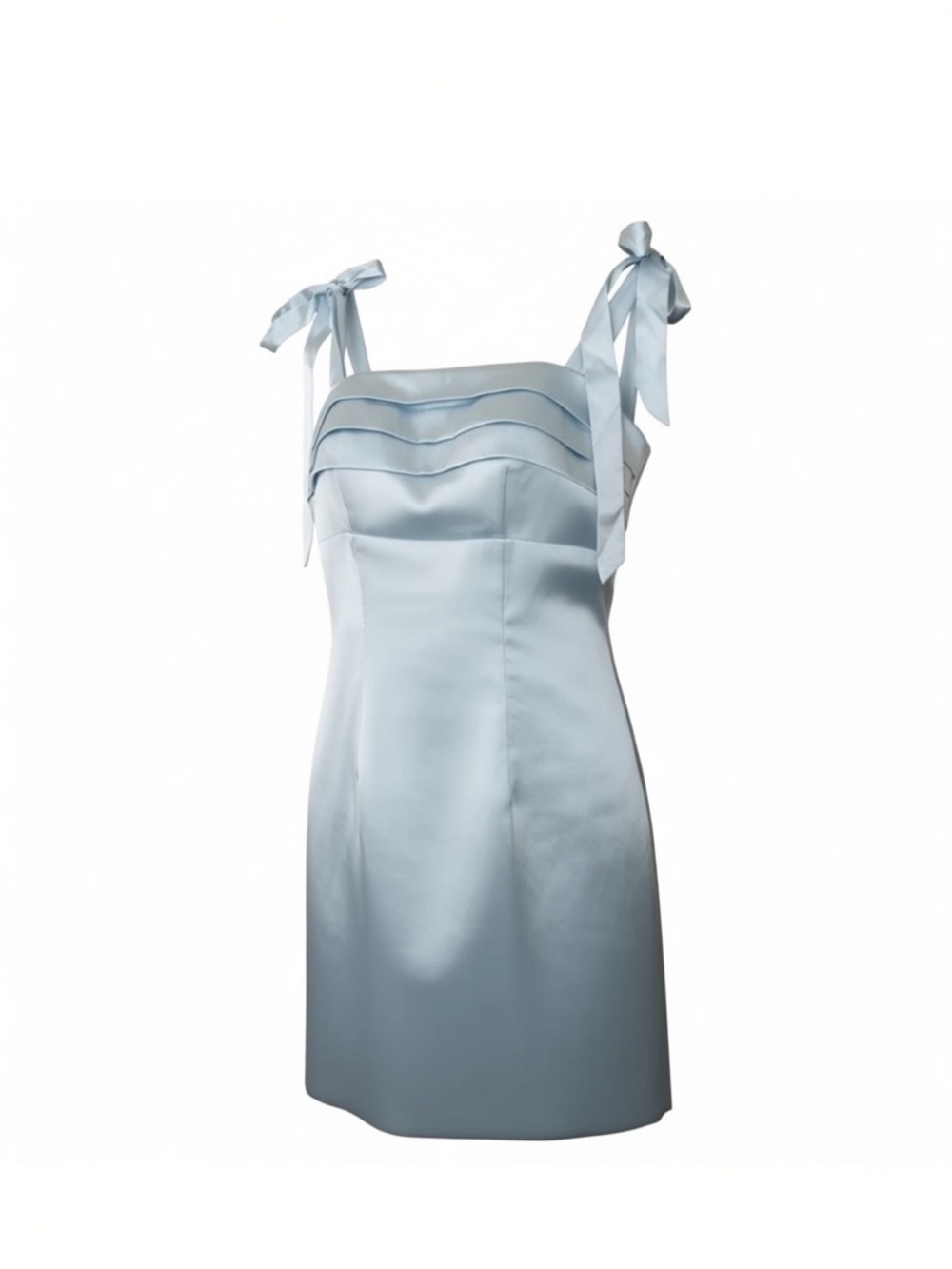 NWT Light Blue Tie-Shoulder Satin Mini Dress Size 4